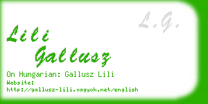 lili gallusz business card